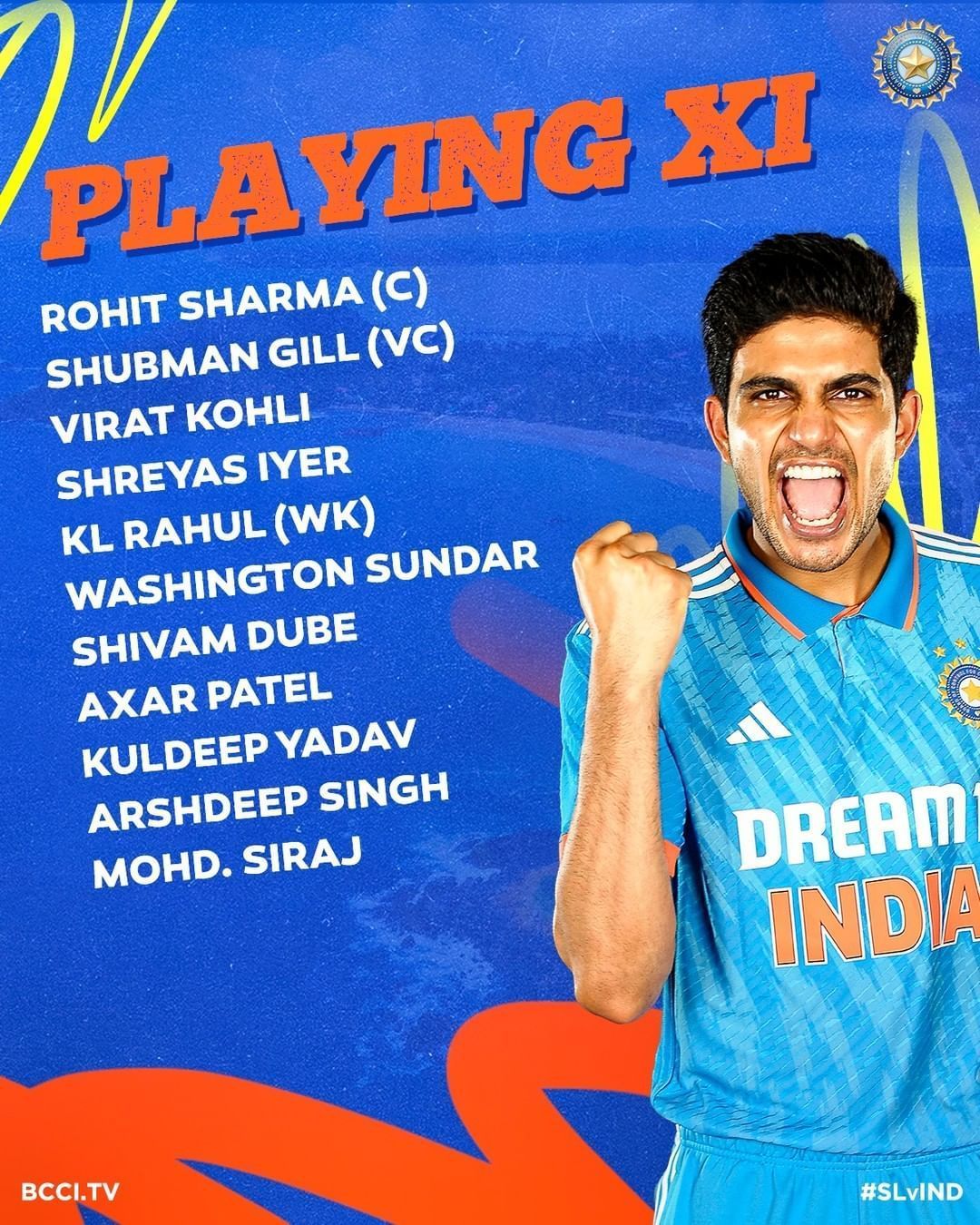 India ODI squad against Sri Lanka