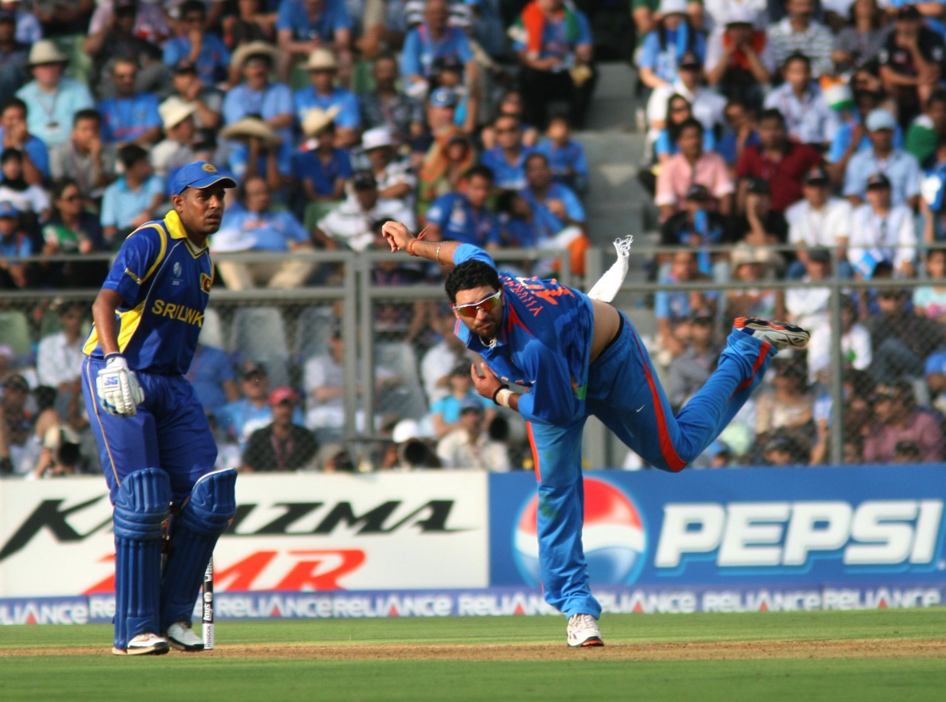 Yuvraj Singh in action during the 2011 World Cup (Image Credits: Getty Images)