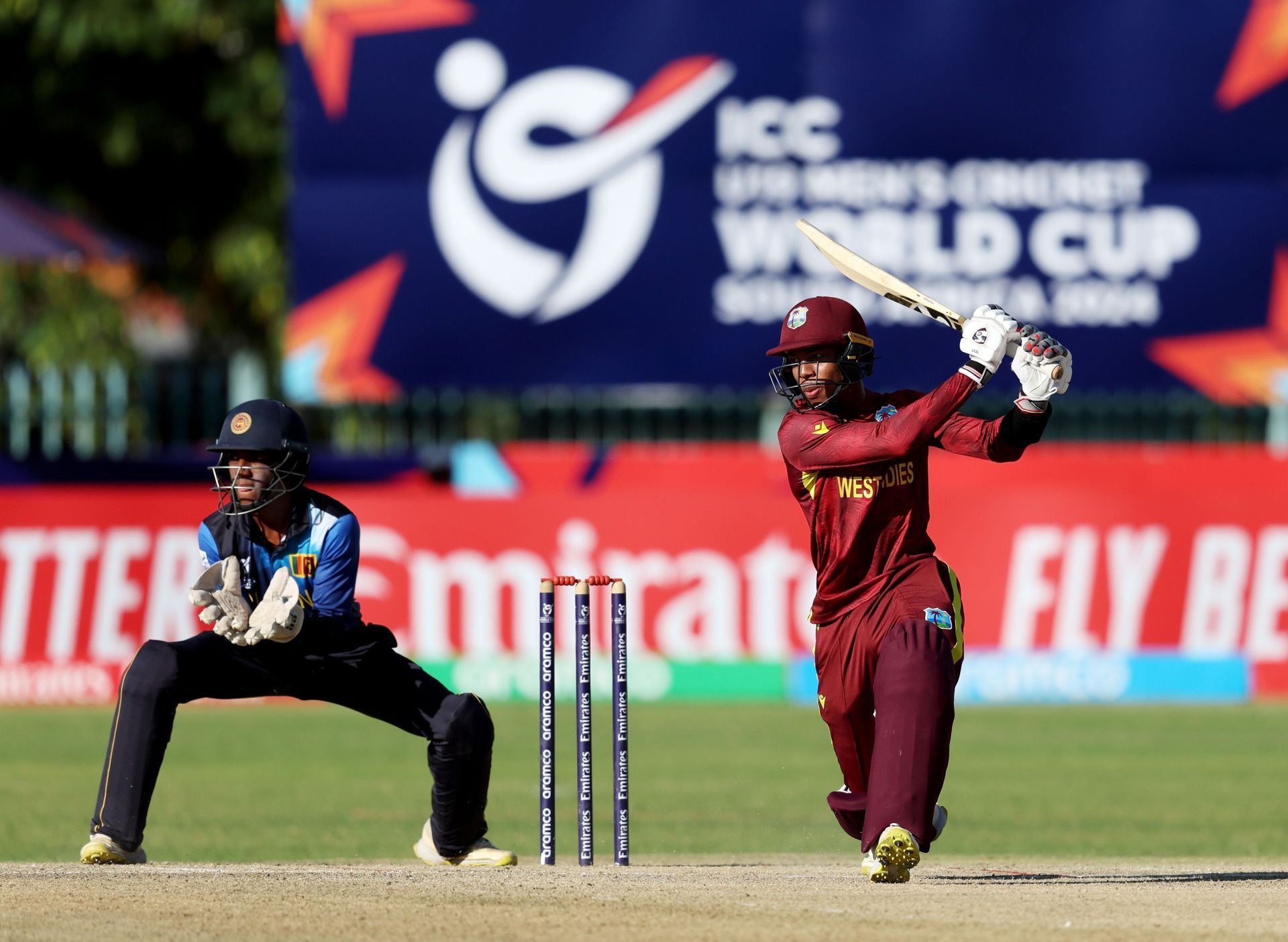 Jewel Andrew of West Indies bats during the ICC U19 Men&#039;s Cricket World Cup South Africa 2024 Super Six match between Sri Lanka and West Indies at Diamond Oval on January 30, 2024 in Kimberley, South Africa.