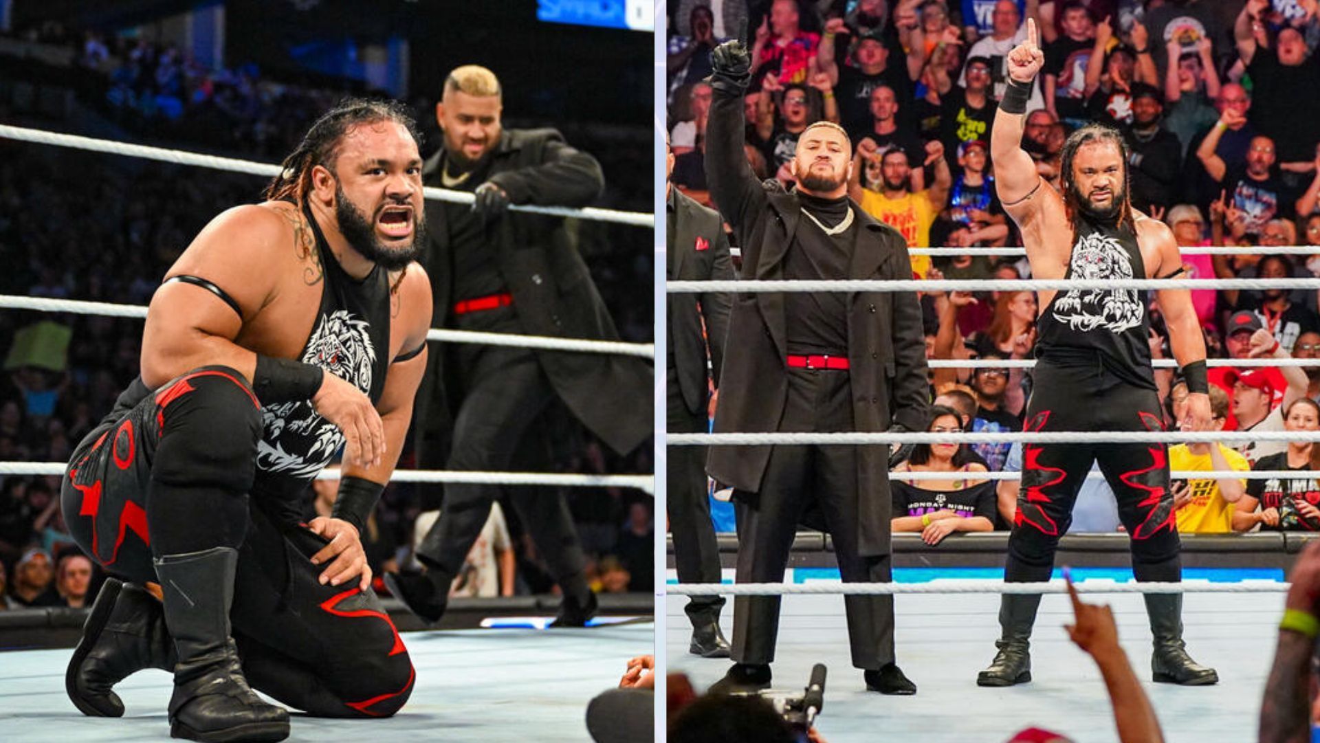 Solo Sikoa removed Jimmy Uso and Paul Heyman post-WrestleMania XL. [Images Source: WWE.com]