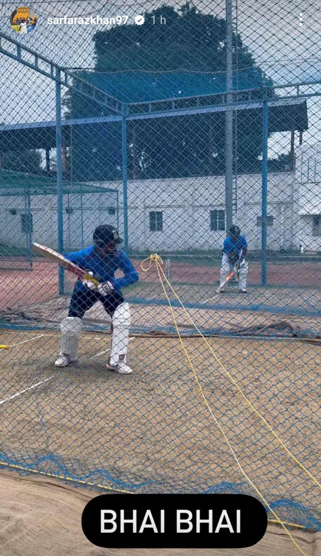 Sarfaraz Khan shares a video practicing alongside brother Musheer ahead of the Buchi Babu tournament (Image via Instagram/@sarfarazkhan97)