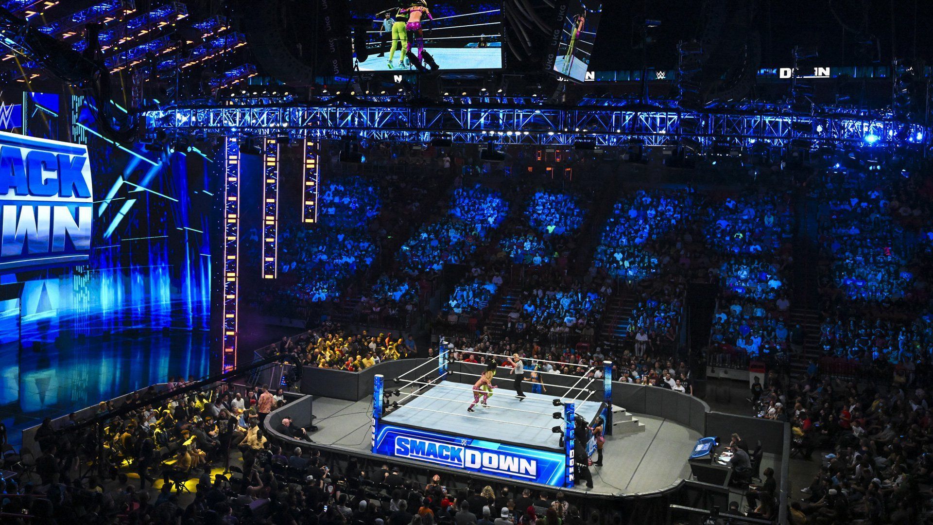 The WWE Universe attends a live SmackDown at their local arena