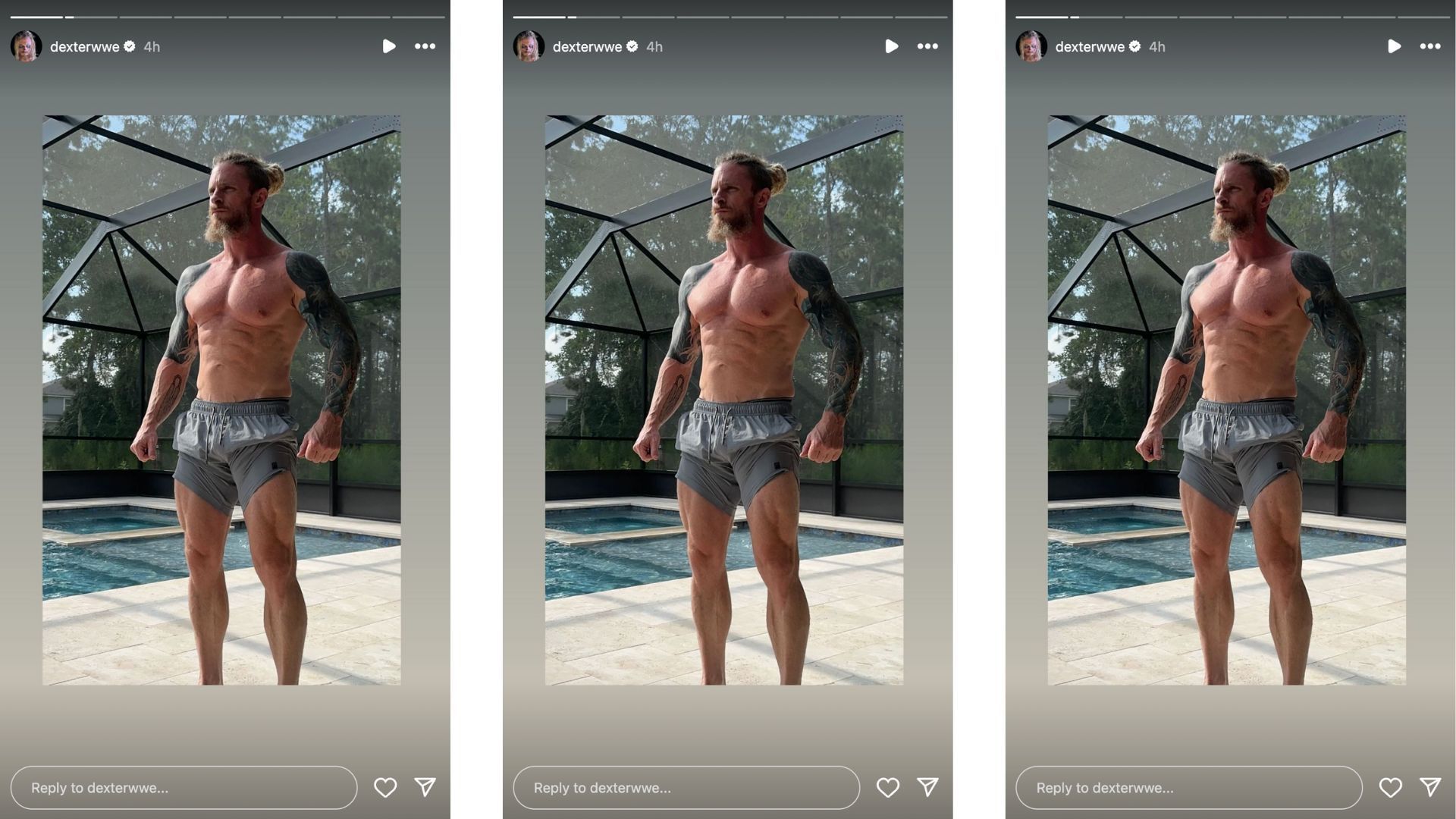 Lumis shows off physique ahead of RAW. (Screengrab of Dexter&#039;s Instagram story)