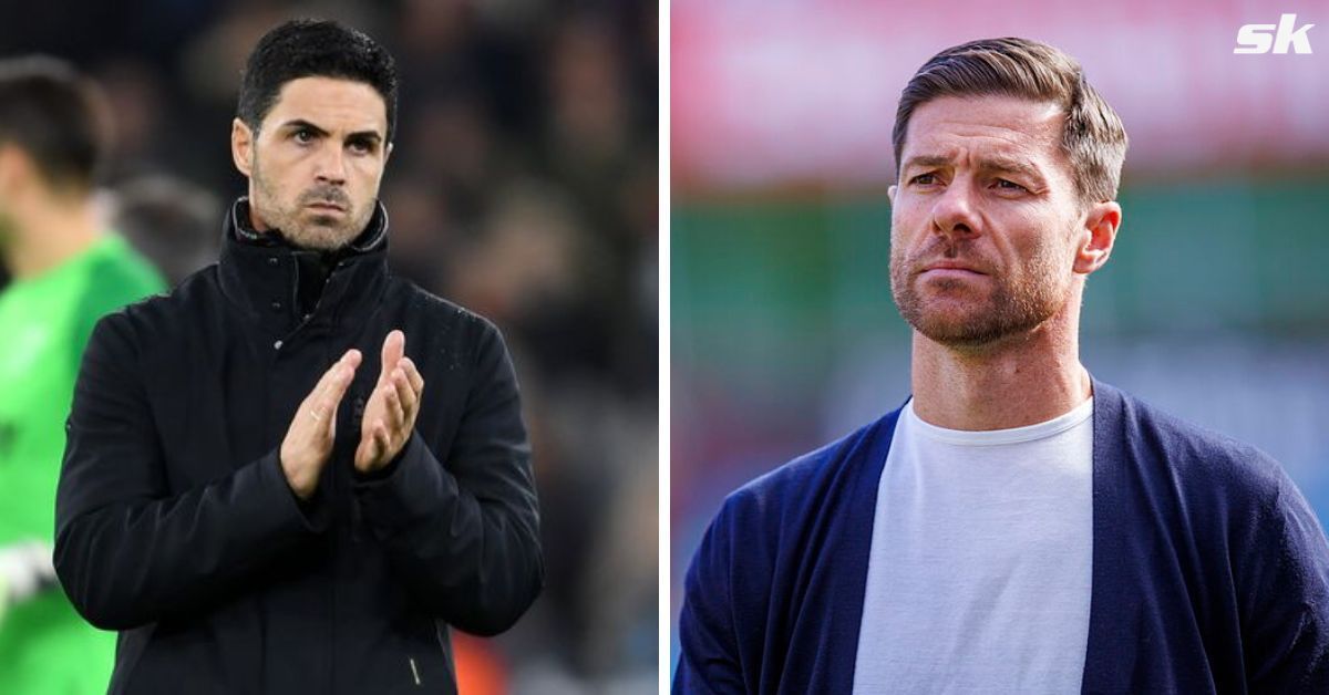 Arsenal boss Mikel Arteta (left) and Bayer Leverkusen manager Xabi Alonso