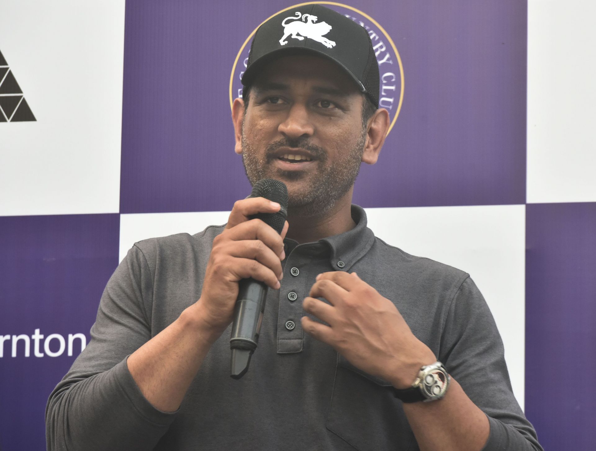 World Cup-Winning Captains MS Dhoni And Kapil Dev At Kapil Dev Grant Thornton Tournament In Gurugram - Source: Getty