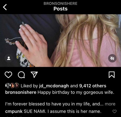 CM Punk has given Bronson Reed's wife a new name (Credit: Bronson's Instagram post)