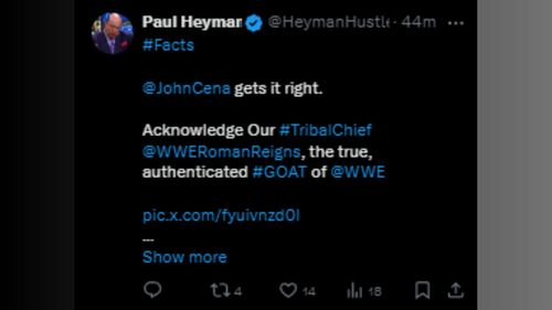 The star has been away from WWE since being attacked (Image credit: Paul Heyman's Twitter)