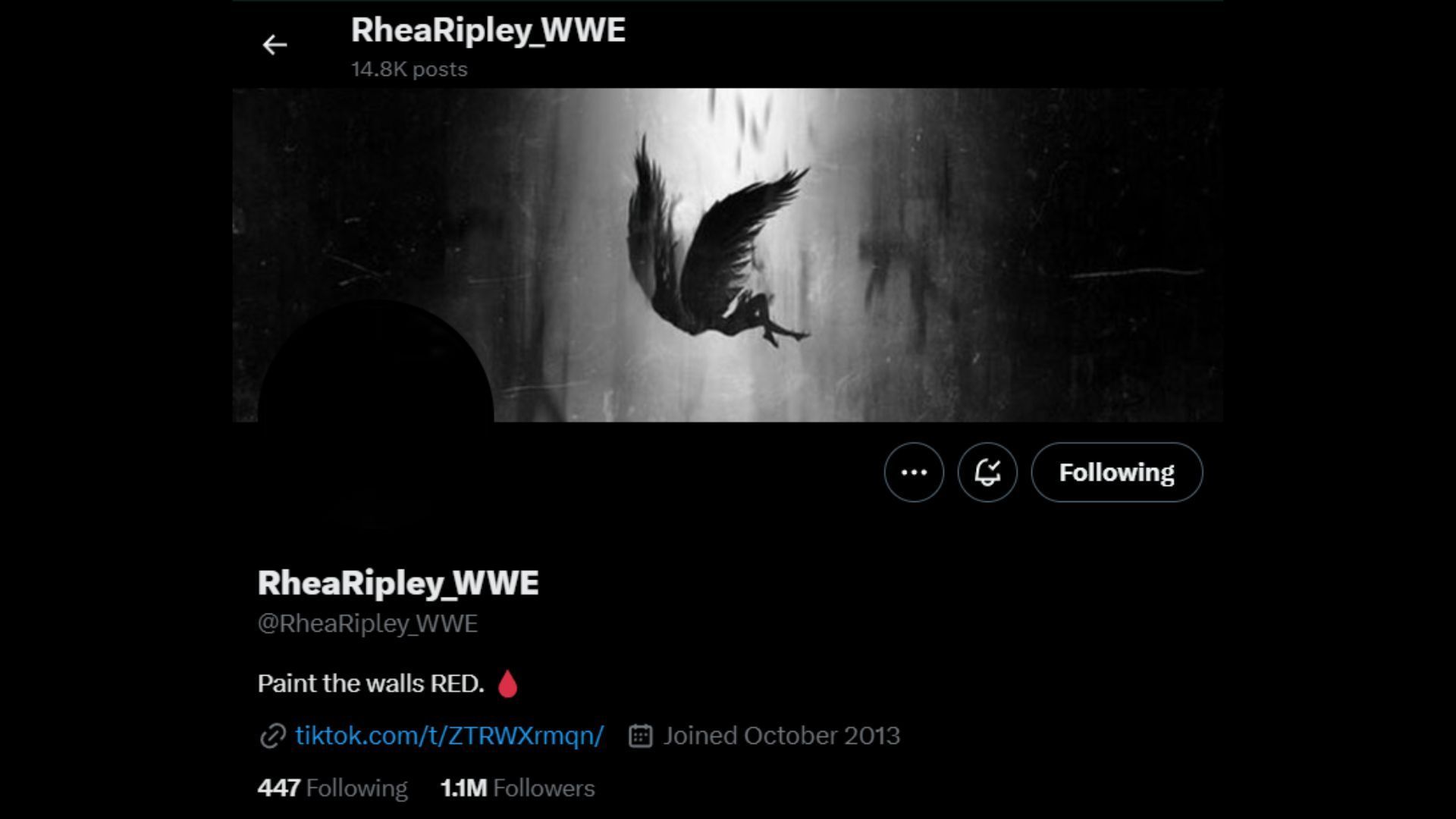 Screenshot of Rhea Ripley&#039;s X/Twitter profile (Credit: Rhea Ripley on X/Twitter)