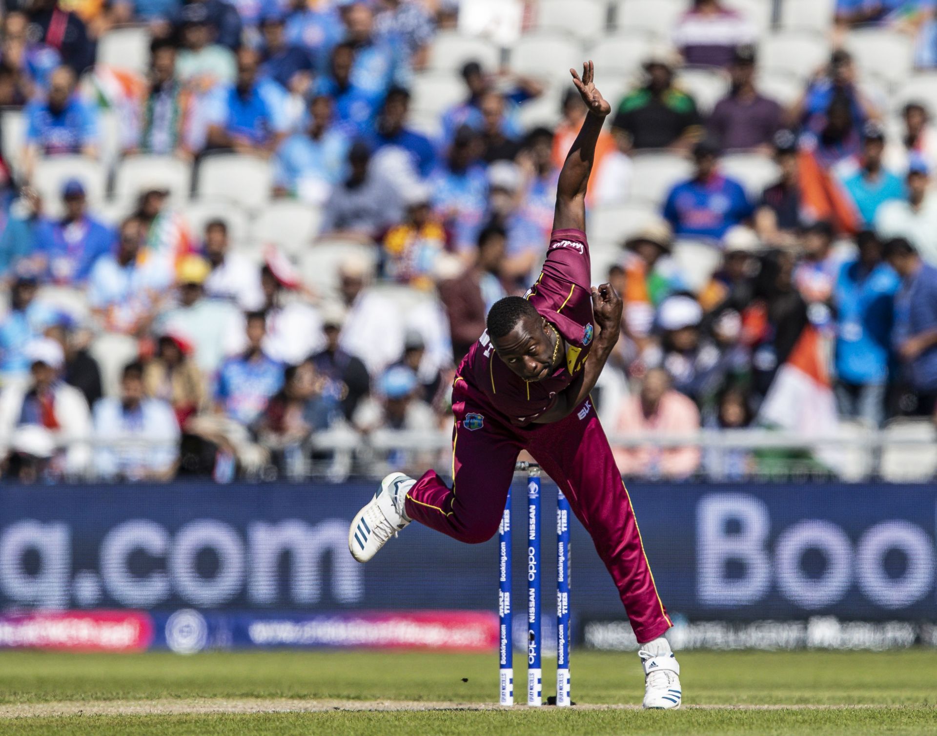 Kemar Roach bowls during the 2019 World Cup (Image Credits: Getty Images)