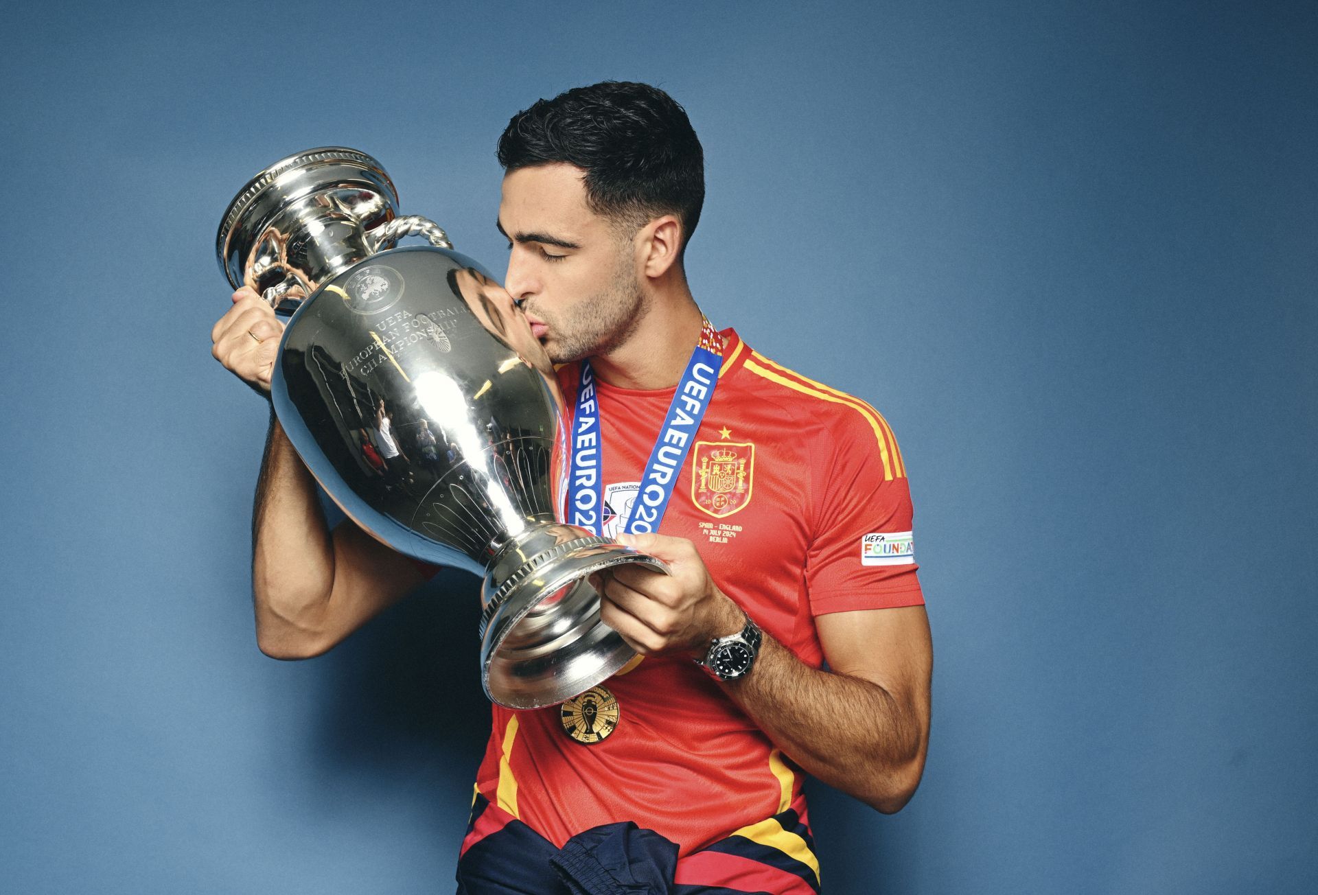 Mikel Merino arrives at Arsenal as a European Champion (Image - Getty)