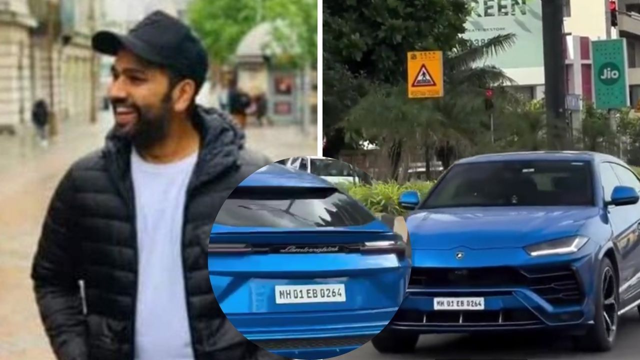 Rohit Sharma Driving Lamborghini Special Number Plate