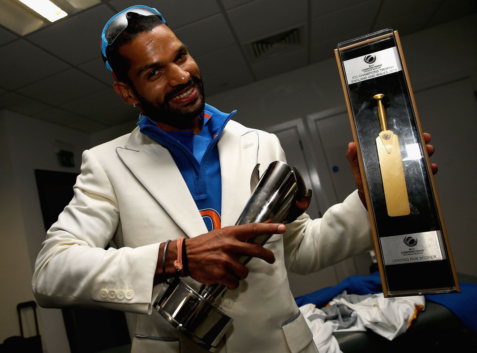 Shikhar Dhawan won the Golden Bat in the ICC Champions Trophy 2013 for being the leading run-getter in the tournament (File image via Getty)