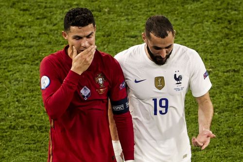 Al-Nassr captain Cristiano Ronaldo (left) and Karim Benzema