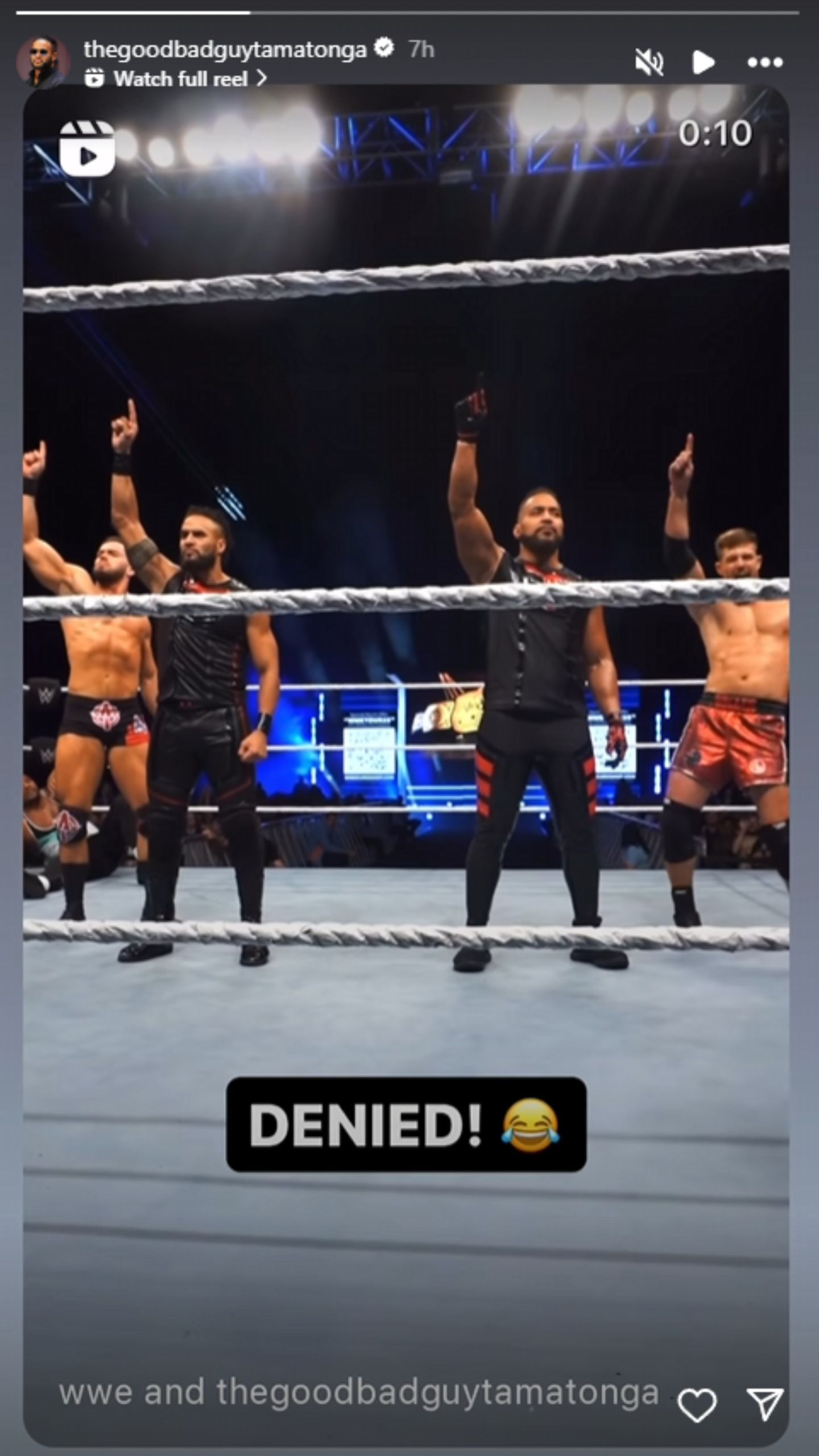 Tama Tonga shared this on his Instagram story. (Photo: Screengrab from Tama&#039;s IG story)