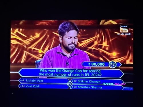 Cricket-related question in KBC for INR 80,000. (Image credits: Screengrab from Sony TV)