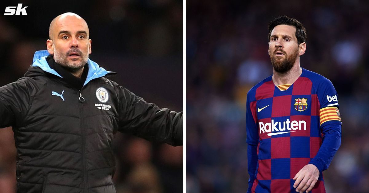 Pep Guardiola and Lionel Messi (Image via Getty)