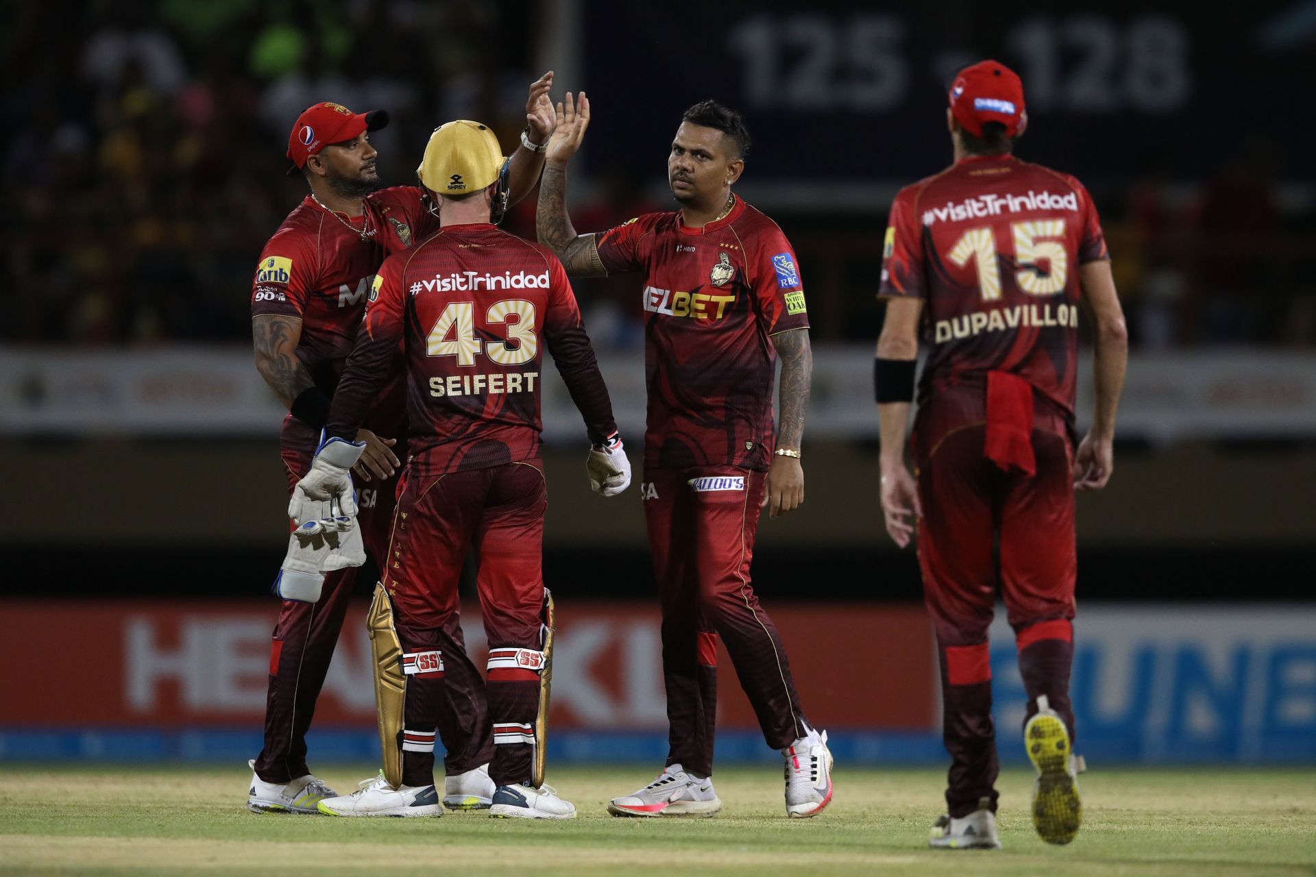 Sunil Narine celebrates picking a wicket during the 2022 CPL. Source: Getty