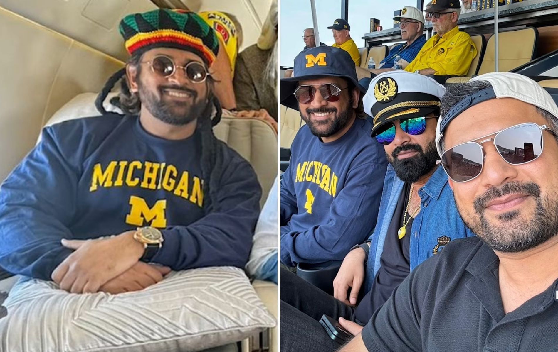 MS Dhoni enjoyed an NFL game with his friends. (Pics: Instagram/Hitesh Sanghvi)