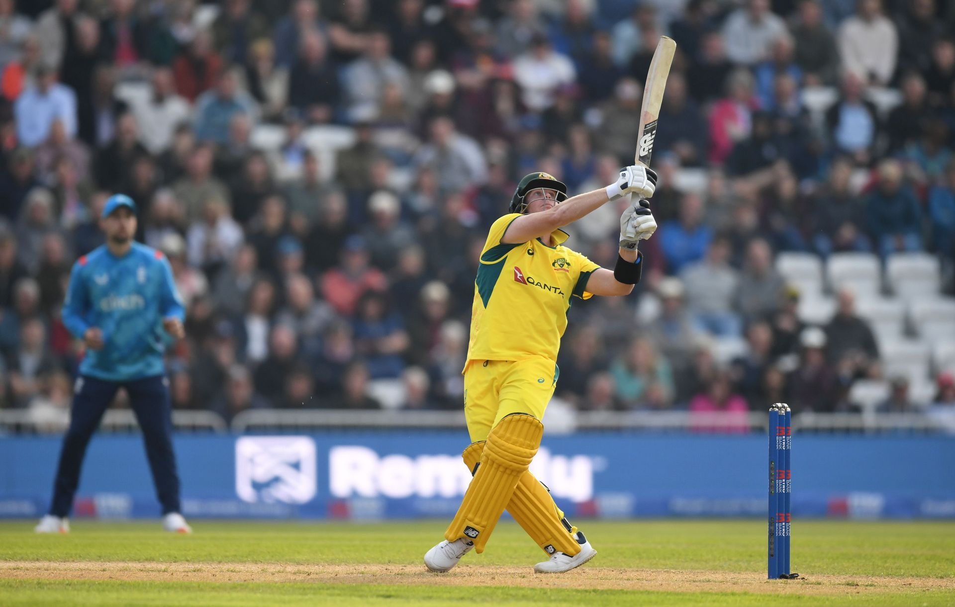 Steve Smith batting during the first ODI. (Credits: Getty)