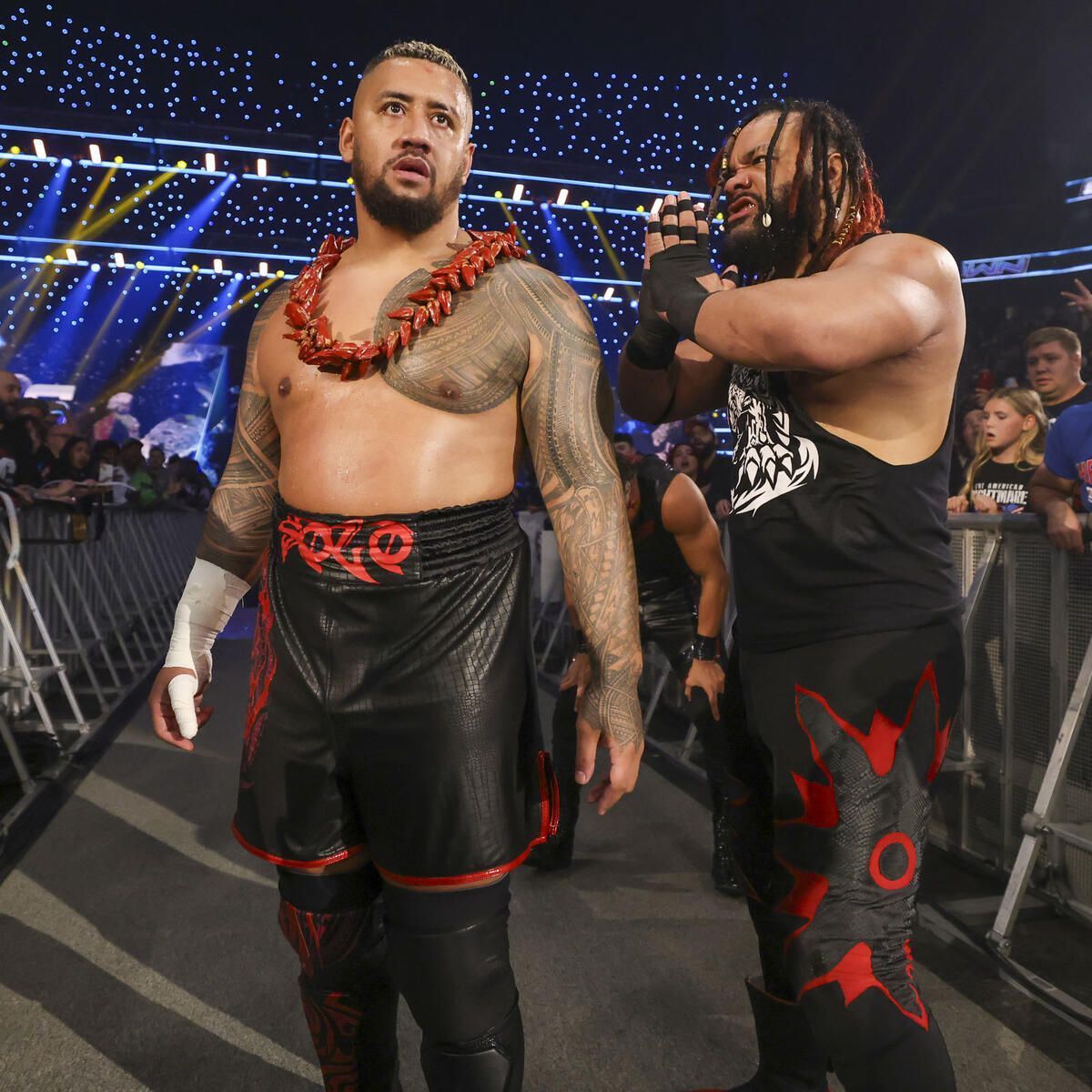 Solo Sikoa and Jacob Fatu during SmackDown&#039;s season premiere (Image credits: WWE.com)