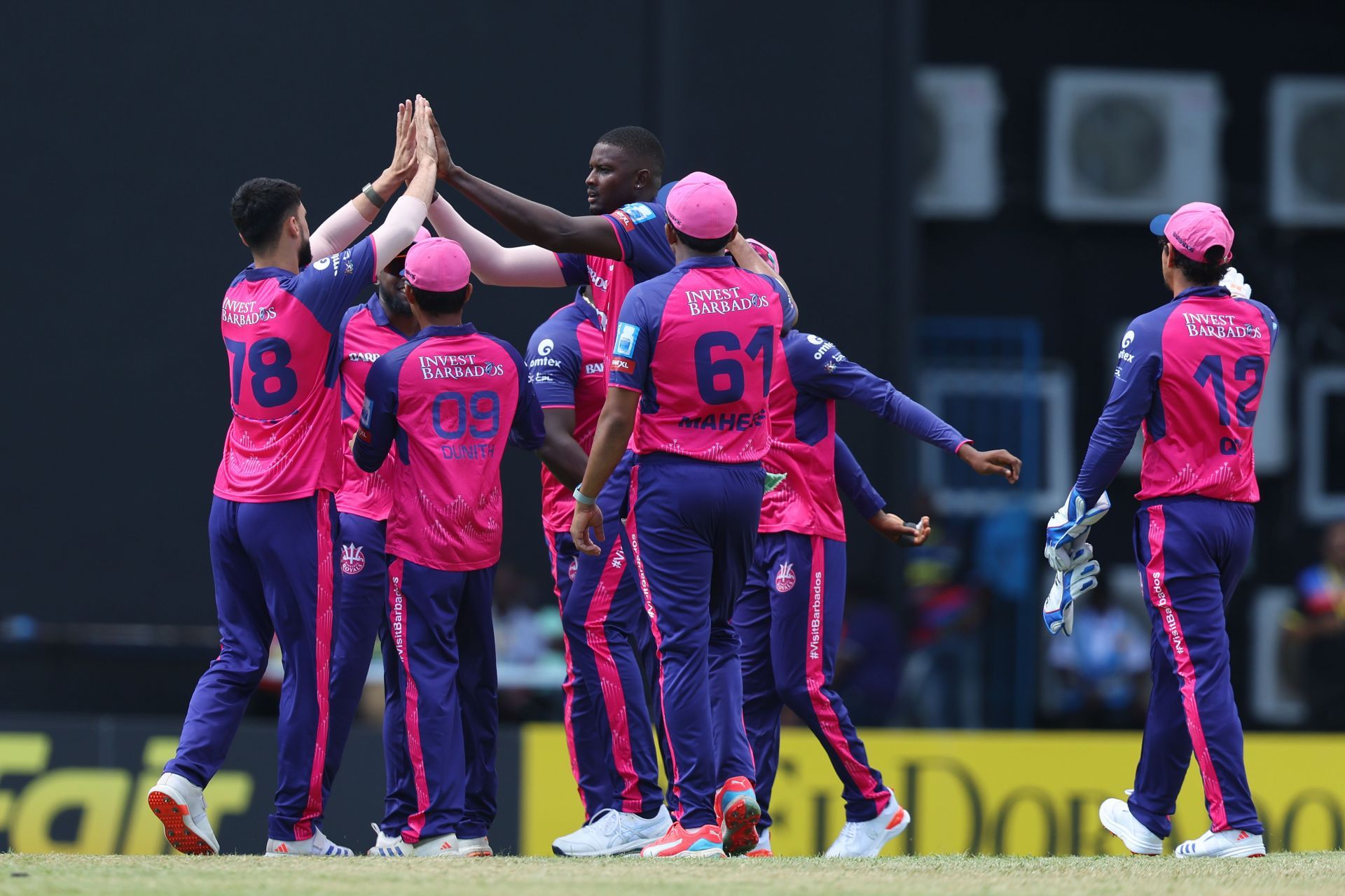 Jason Holder celebrates picking a wicket against the Falcons. Source: Getty