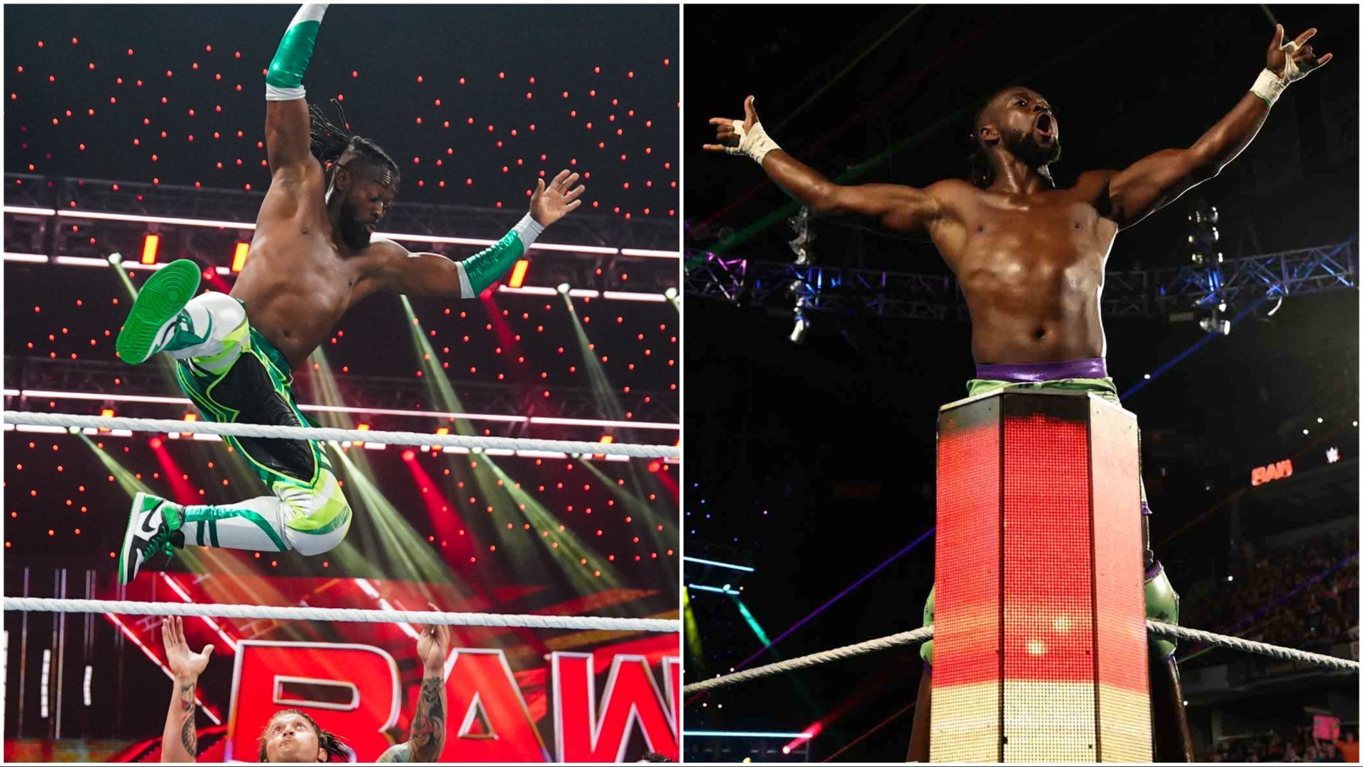 WWE RAW Superstar Kofi Kingston in action