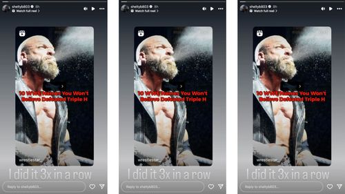 Benjamin brags about beating Triple H three times in a row [Photo credit: Screenshot of Benjamin's Instagram story]