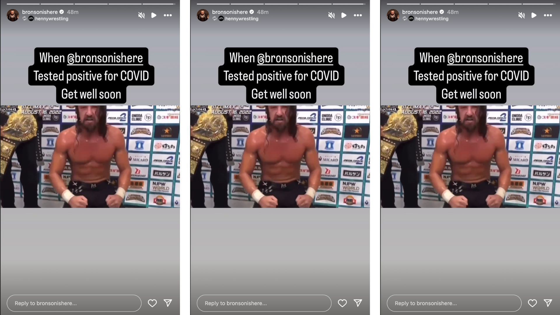 Reed references AEW star Jay White on Instagram.