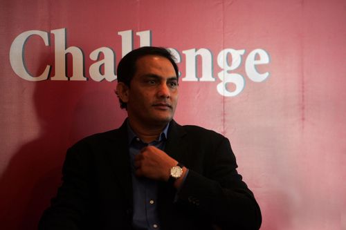 Former cricketer Mohammad Azharuddin at the launch of one day cricket the Indian challenge by Ashis Ray at CK Nayudu hall CCI, Mumbai.