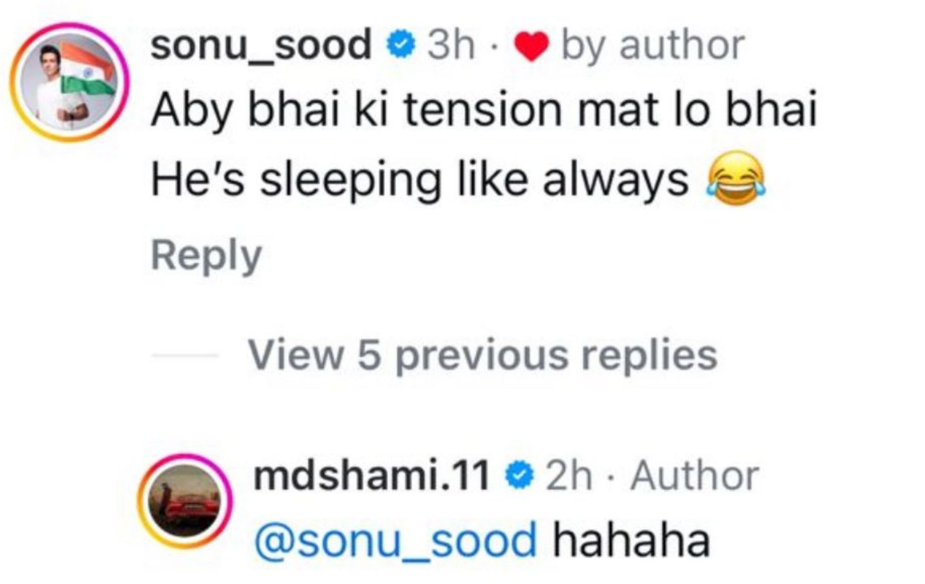 Screenshot of Sonu Sood&#039;s comment.