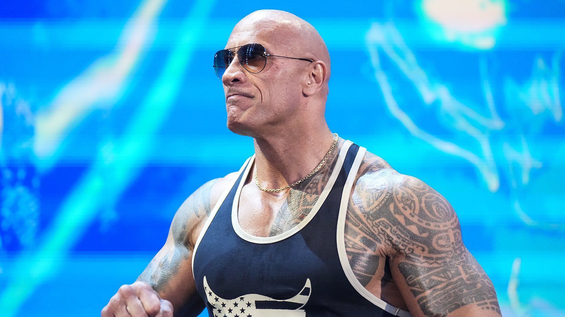 Dwayne &quot;The Rock&quot; Johnson at WWE RAW Day 1, 2024 [Photo credit: WWE]