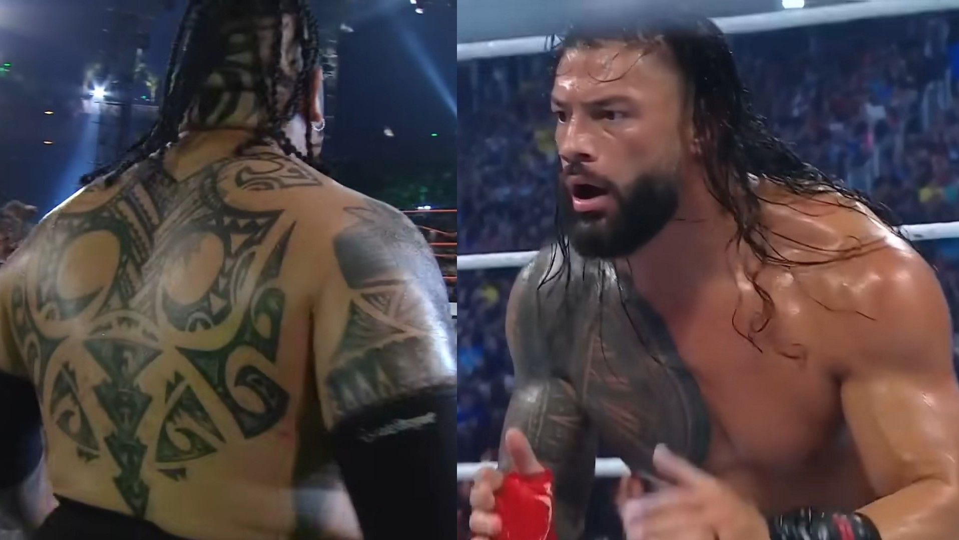 Samoan legends (left) and Roman Reigns (right) [Image Source: Screenshot from WWE