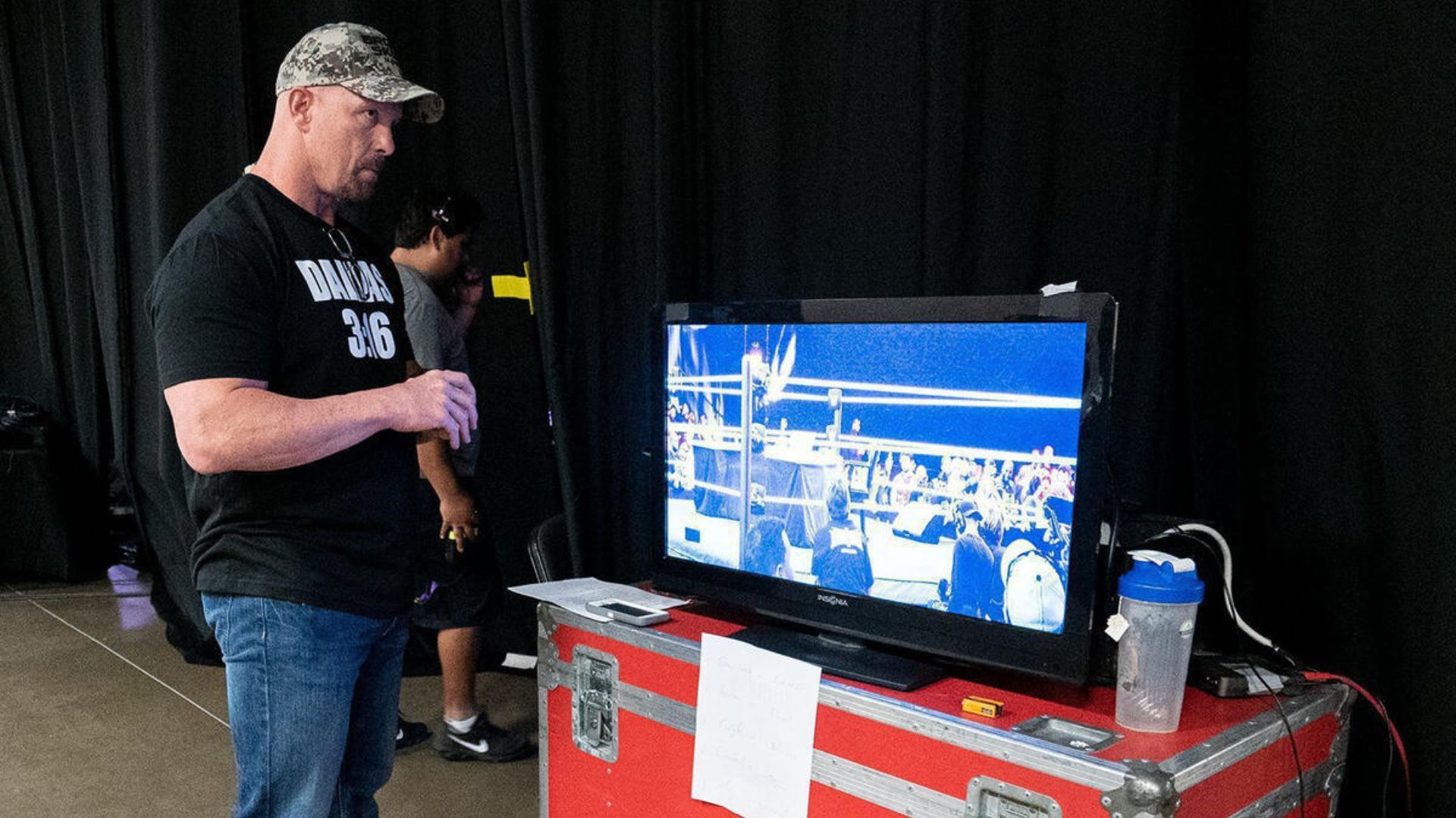 Stone Cold Steve Austin backstage at a show/ [Image via WWE.com]