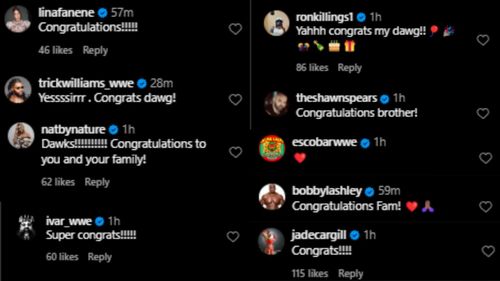 The stars took the moment to share in the star's happiness and congratulate him (Credit: Dawkins' Instagram)