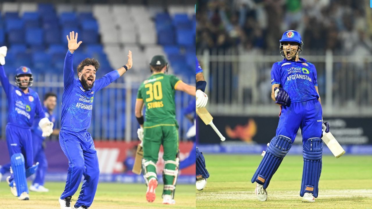 राशिद खान और रहमानुल्लाह गुरबाज जीत के हीरो रहे (Photo Credit: X/@ACBofficials)