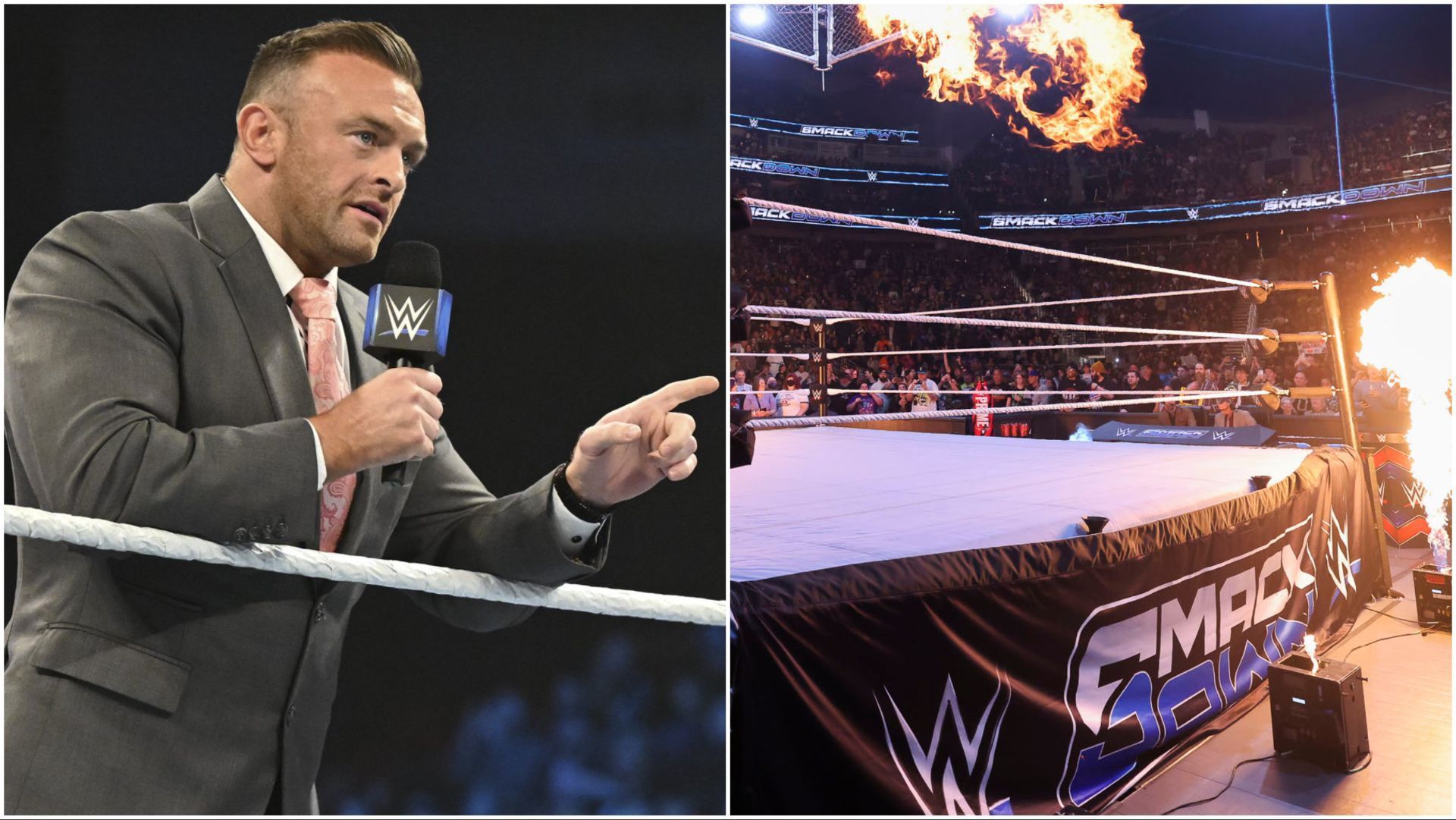 WWE SmackDown General Manager Nick Aldis at work