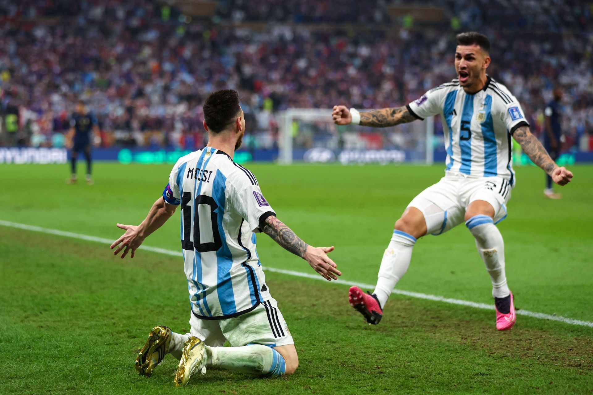 Lionel Messi and Leandro Paredes