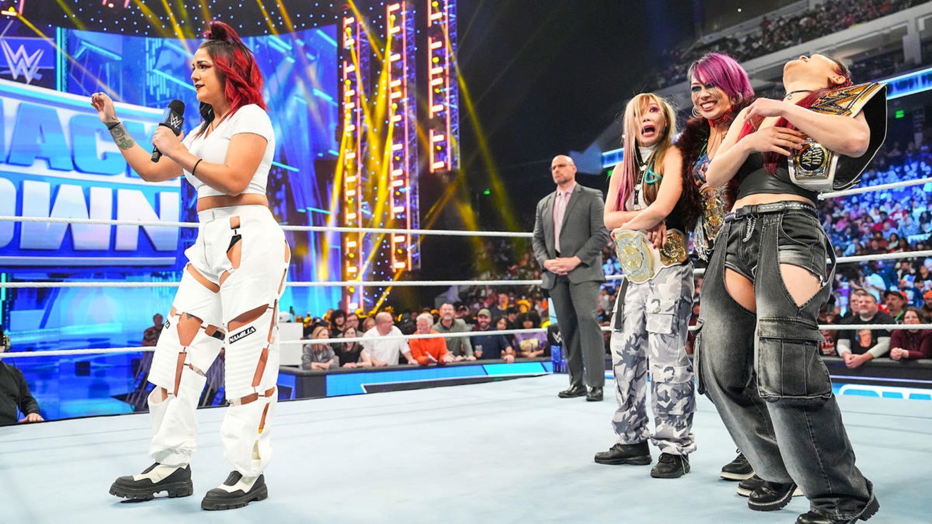 Damage CTRL was less than kind to Bayley during their tenure as allies. {Image Credit: WWE.com}