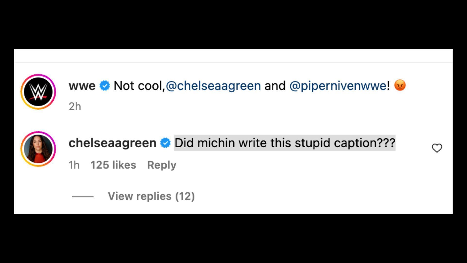 Green calls out company and takes shot at Michin on Instagram.