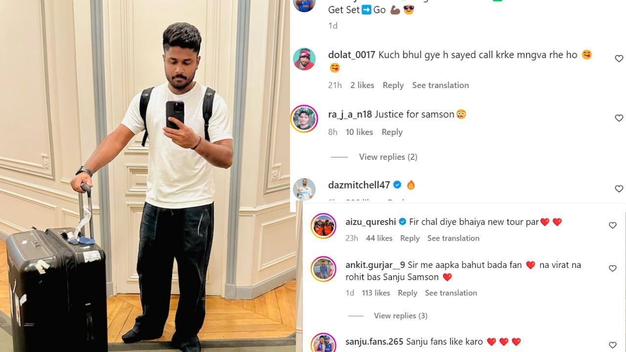 संजू सैमसन की पोस्ट पर फैंस ने किए कमेंट (photo credit: instagram/imsanjusamson)