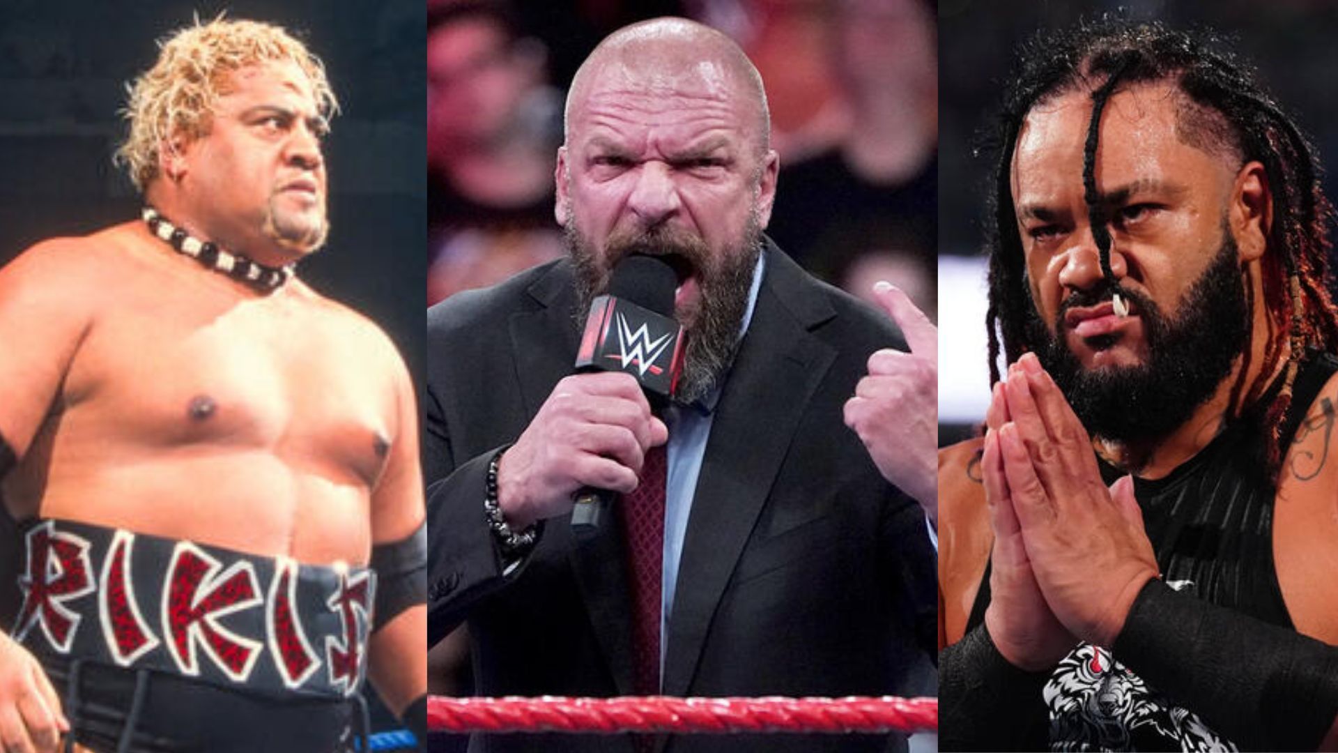 Rikishi; Triple H; Jacob Fatu (Image credits: WWE.com)