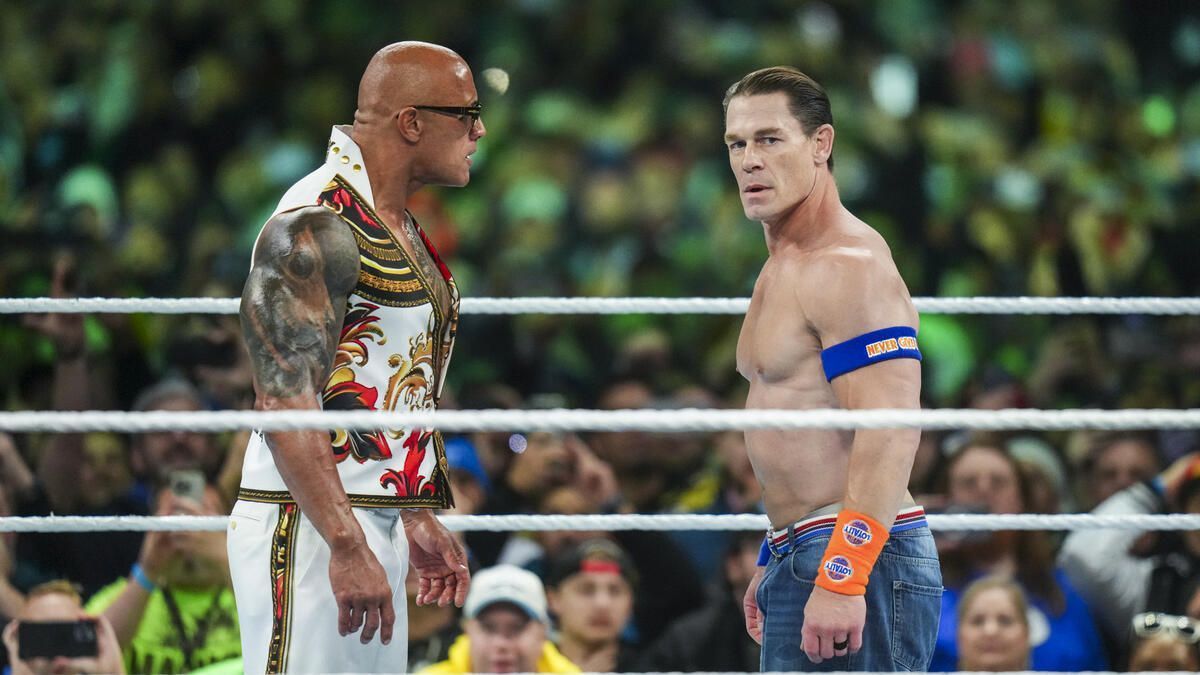 John Cena and The Rock at WrestleMania 40 (Photo credit: WWE.com)