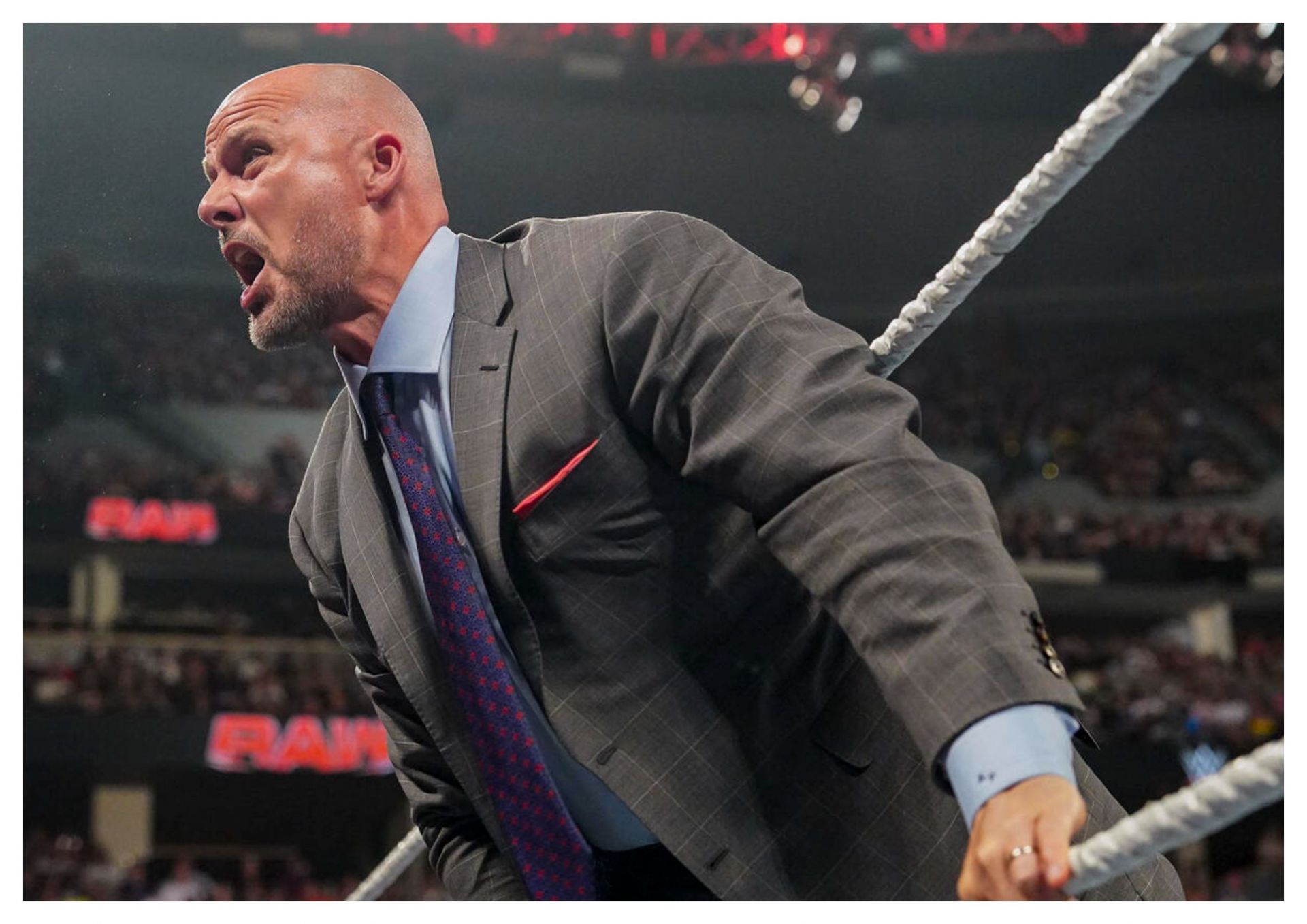 RAW GM Adam Pearce tries to keep things under control on RAW (Photo credit: WWE.com)