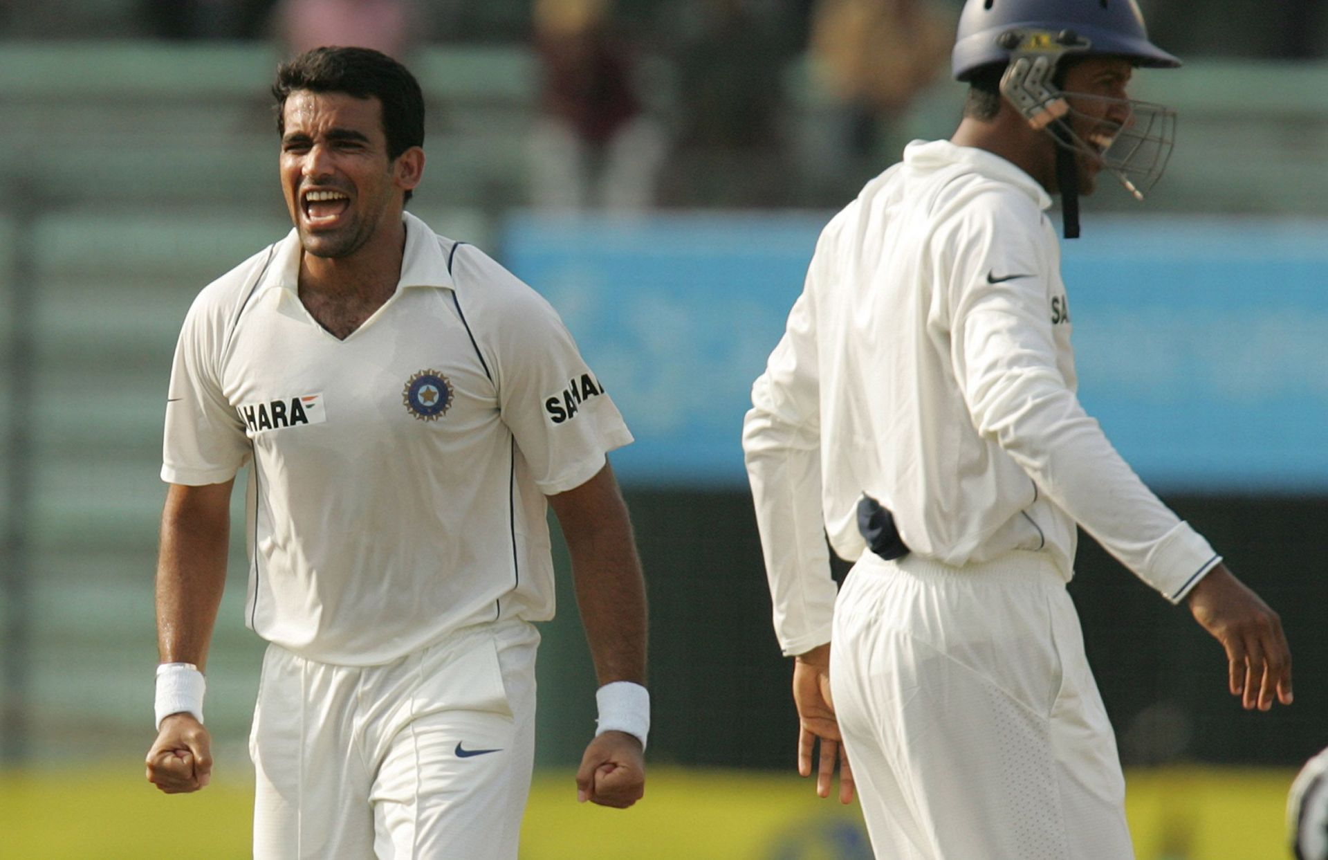 Zaheer Khan celebrates a wicket in the 2007 Mirpur Test. (Image Credits: Getty Images)