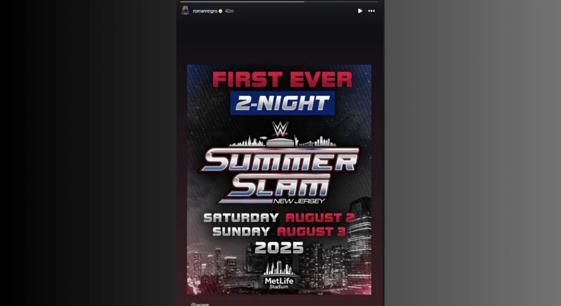 WWE SummerSlam को लेकर रोमन रेंस की प्रतिक्रिया (Photo: Roman Reigns Instagram)