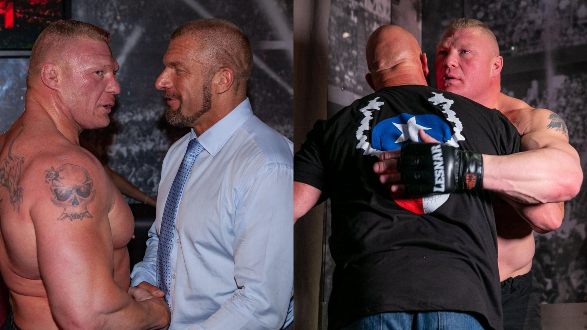 Brock Lesnar backstage with WWE legends! [Image credits: WWE.com]