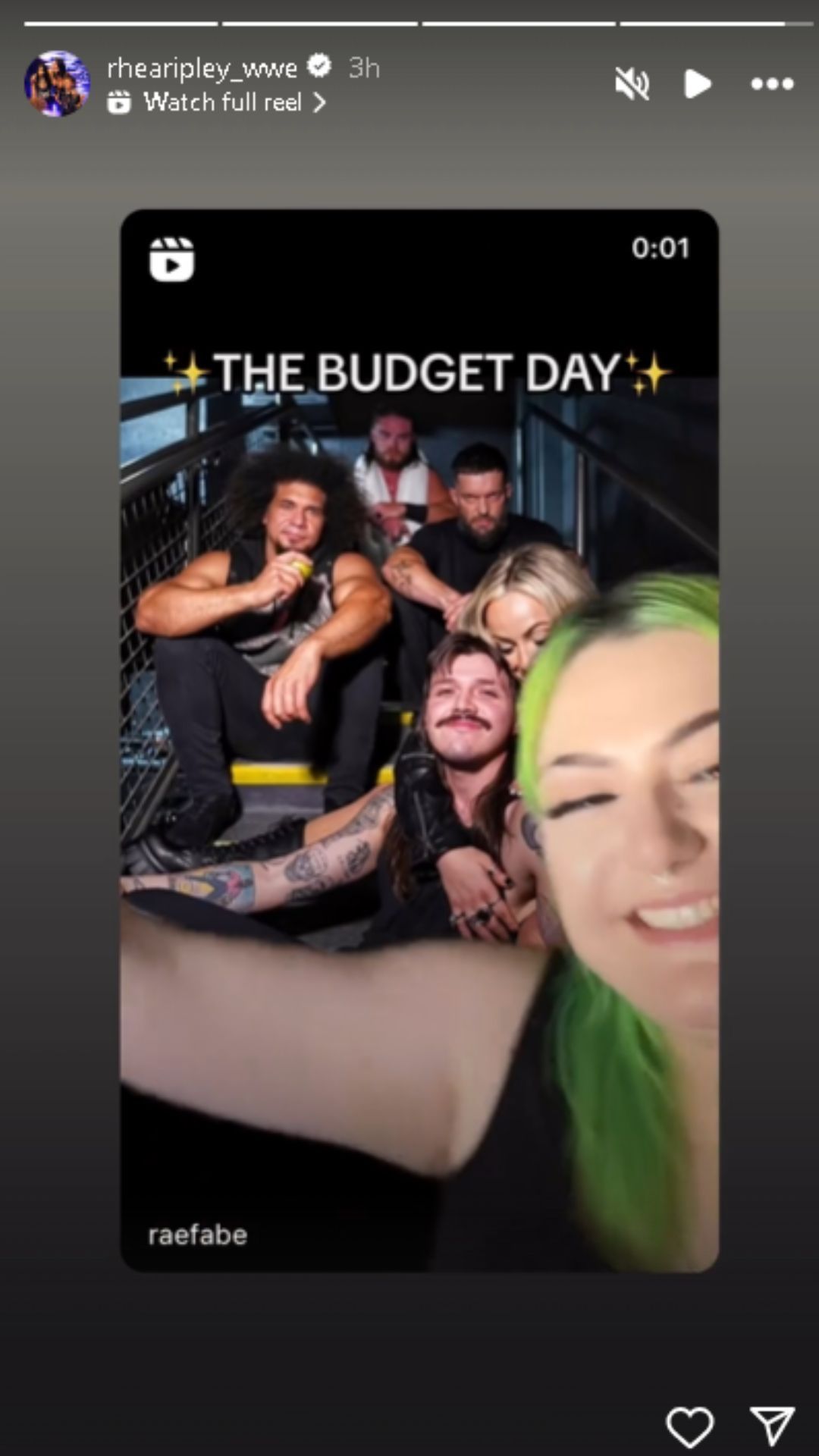 A screenshot of Rhea Ripley&#039;s Instagram Story