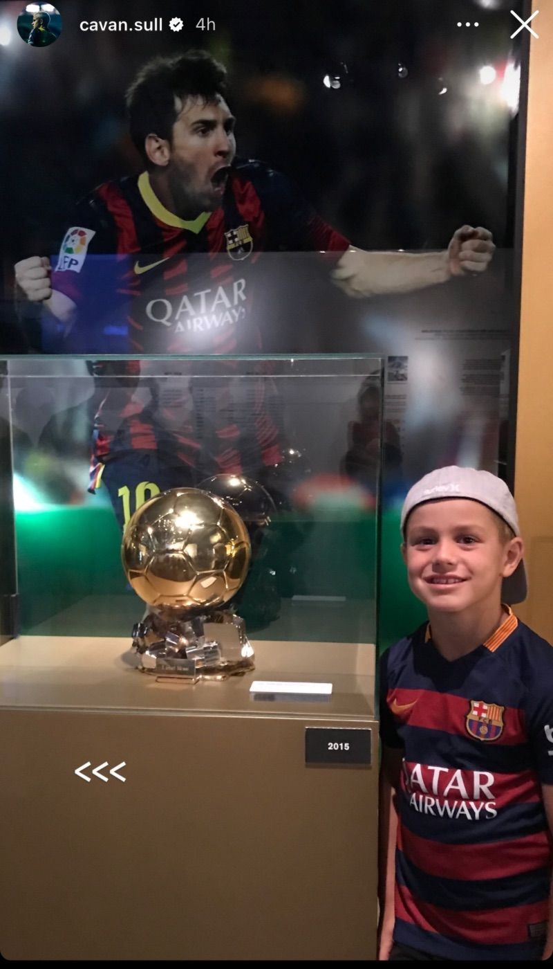 Cavan Sullivan also uploaded a throwback picture with Messi.