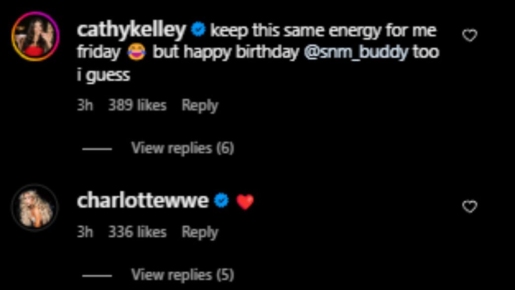 Charlotte Flair reacts after Rhea Ripley makes an emotionally