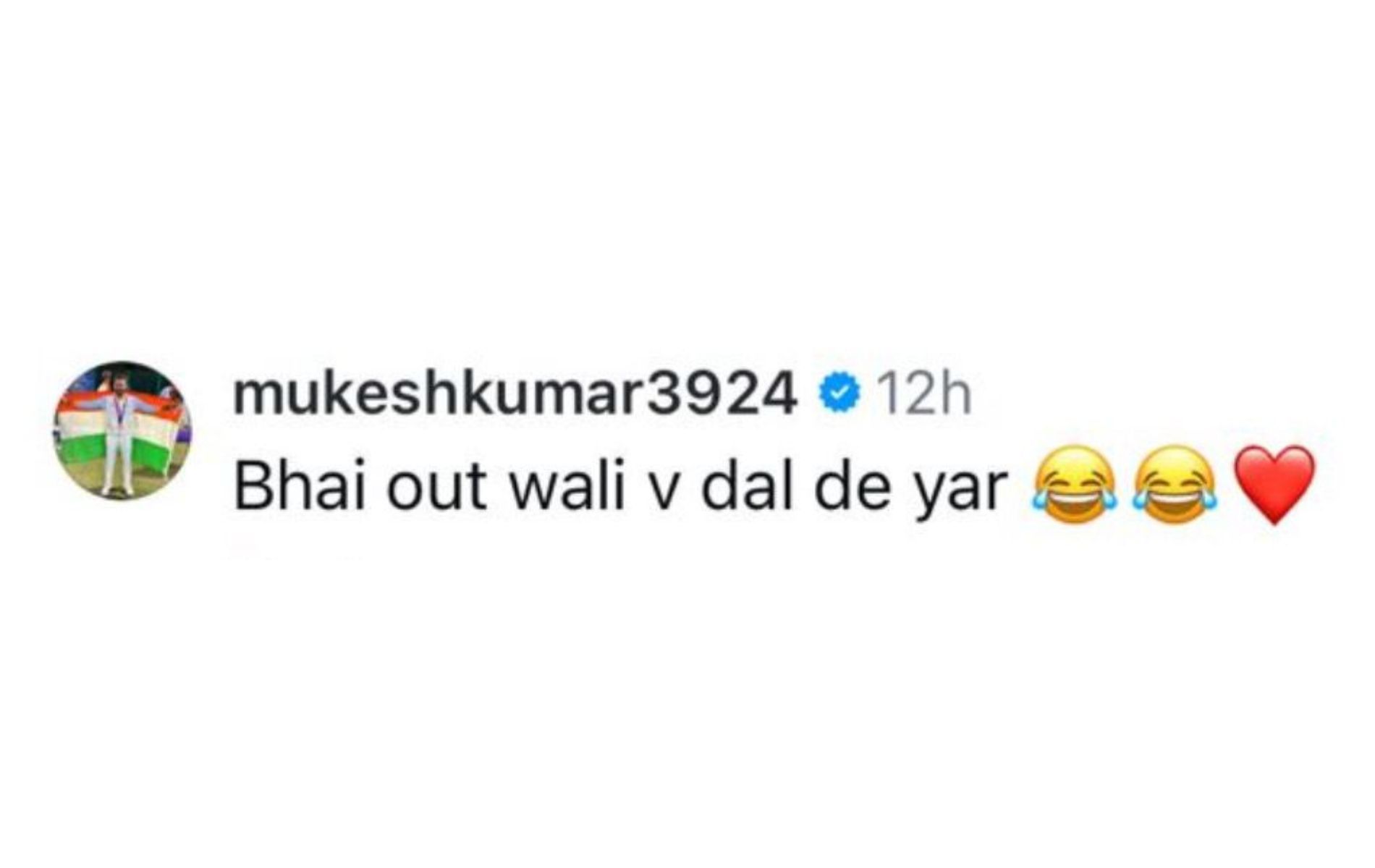 Screenshot of Mukesh Kumar&#039;s comment.